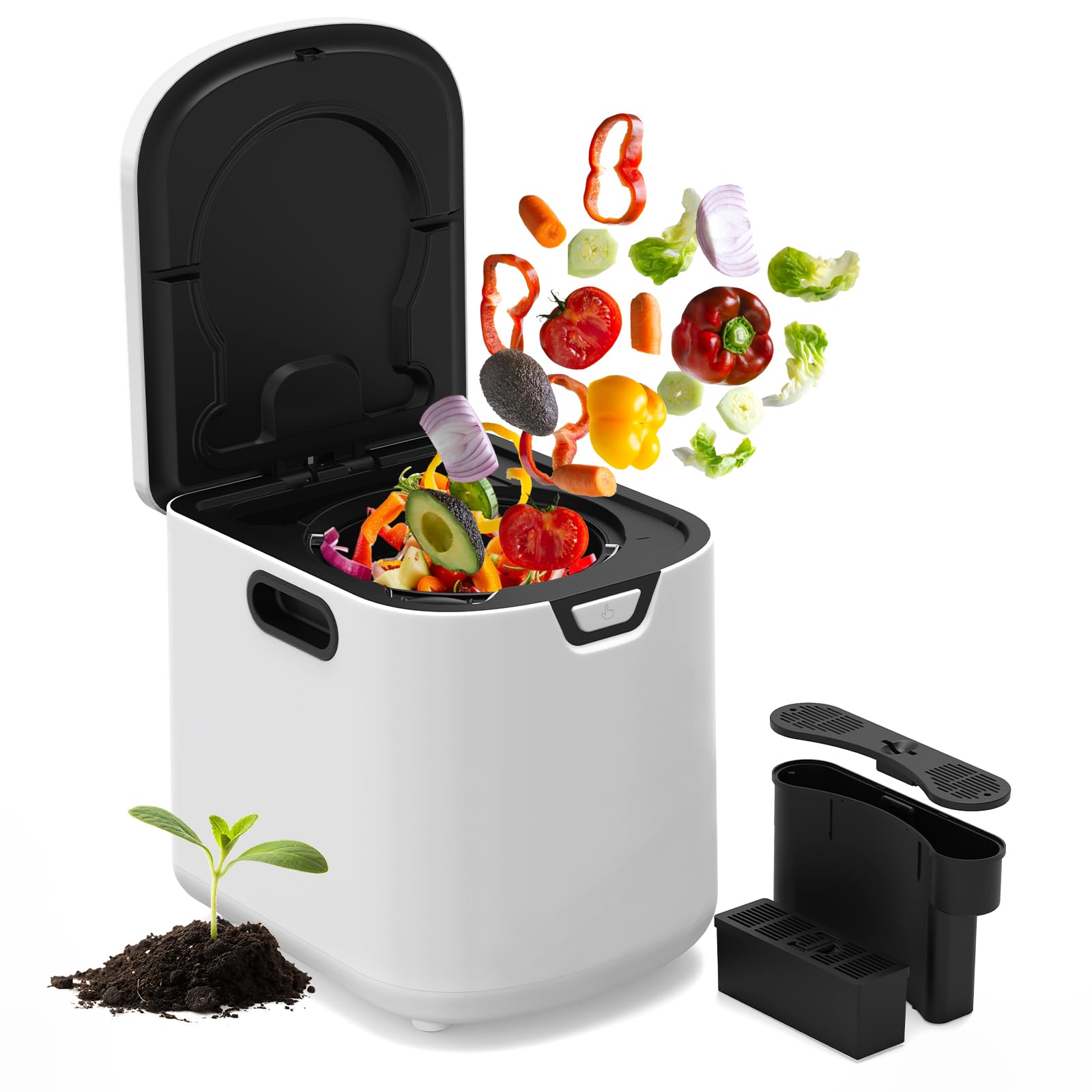 eklipt 4.2L Electric Composter for Kitchen, White