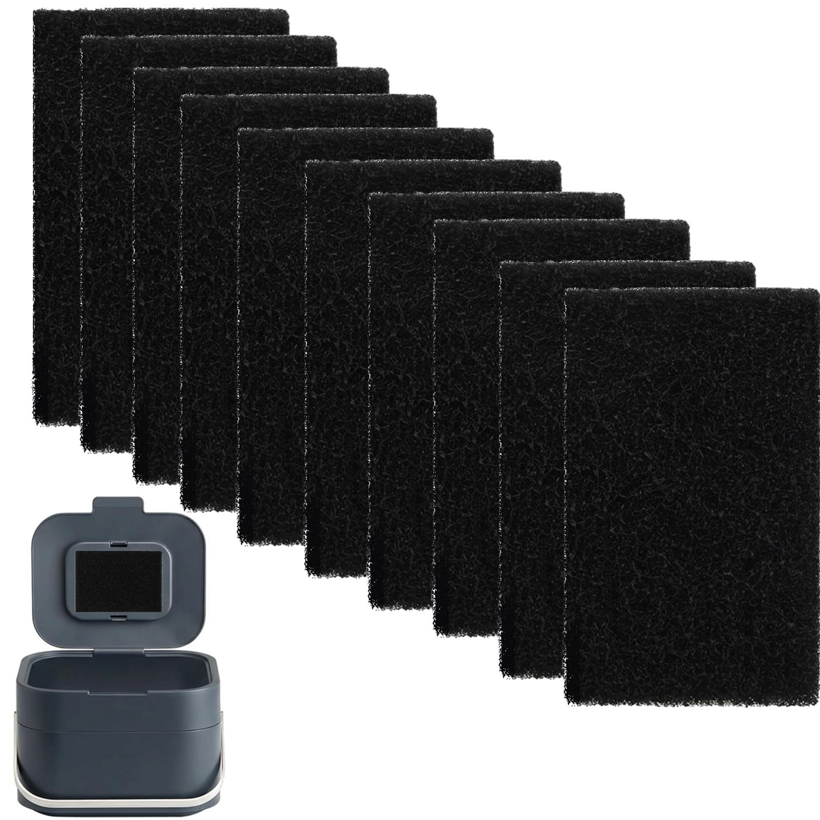 SouStar 10 Pack Activated Carbon Filters, Universal Kitchen Caddy & Compost Bin